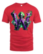 Mysterious W Joker Unique Villain Letter Shirt - red t-shirt on white background