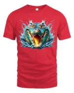 Swamp Gator T-Shirt Fierce Alligator Head Tee - red t-shirt on white background