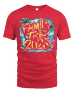 2025 Family Vacation T-Shirt Summer Trip Tee - red t-shirt on white background
