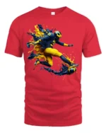 Michigan Wolverines Splash Football Fan T-Shirt - red t-shirt on white background