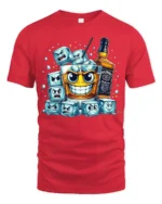 Whiskey Mood Funny Drink Ice Cube T-Shirt - red t-shirt on white background