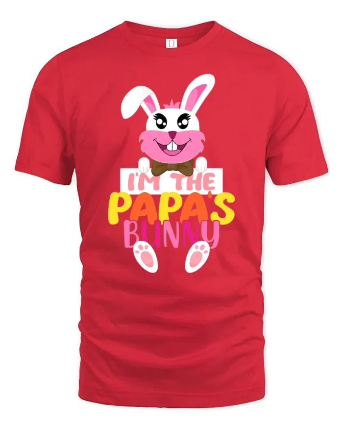 I’m Papa’s Bunny T-Shirt Funny Easter Dad Tee - red t-shirt on white background