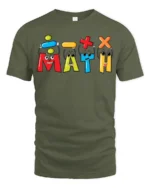 Funny Math Symbols Cool Teacher Student T-Shirt - military green t-shirt on white background