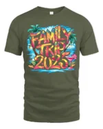 2025 Family Vacation T-Shirt Summer Trip Tee - military green t-shirt on white background