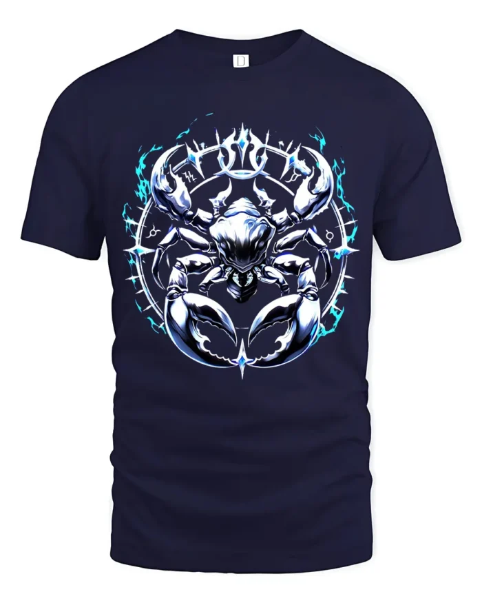 Astrology Cancer Horoscope Crab T-Shirt Gift - navy t-shirt on white background