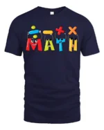 Funny Math Symbols Cool Teacher Student T-Shirt - navy t-shirt on white background