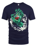 Santa Cruz Hand Iconic Skate T-Shirt Now - navy t-shirt on white background