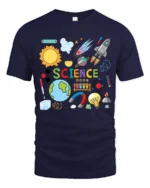 Science Fun Cool STEM Learning T-Shirt Gift - navy t-shirt on white background