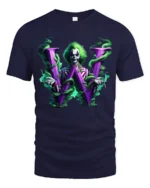 Mysterious W Joker Unique Villain Letter Shirt - navy t-shirt on white background