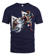 Breaking King Ace Card Poker T-Shirt Graphic - navy t-shirt on white background