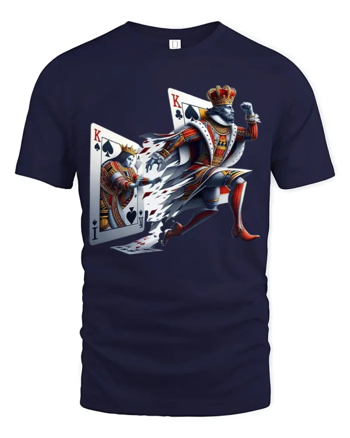 Breaking King Ace Card Poker T-Shirt Graphic - navy t-shirt on white background