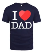 Love My Dad T-Shirt Heart Graphic Father Tee - navy t-shirt on white background