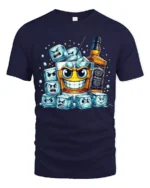 Whiskey Mood Funny Drink Ice Cube T-Shirt - navy t-shirt on white background