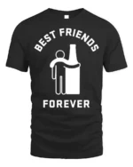 Best Friends Forever Beer T-Shirt Funny Drinking - black t-shirt on white background