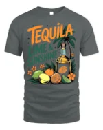 Tequila Lime and Sunshine T-Shirt Fun Summer Beach - gray t-shirt on white background
