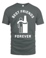 Best Friends Forever Beer T-Shirt Funny Drinking - gray t-shirt on white background