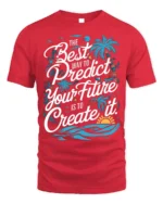 Create Your Future Motivational T-shirt with Tropical Print - red t-shirt on white background