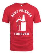 Best Friends Forever Beer T-Shirt Funny Drinking - red t-shirt on white background