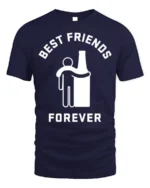 Best Friends Forever Beer T-Shirt Funny Drinking - navy t-shirt on white background
