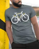 Go Where I Like Bike T-Shirt Life Is Good Cycling - model in grey shirt leaning against column