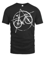 Punk Bicycle T-Shirt Anarchy Bike Graphic for Cyclists - black t-shirt on white background