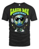 Earth Day Everyday T-Shirt Cool Planet Eco Style - black t-shirt on white background