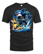 Shark Hockey T-Shirt Vancouver Ice Rink Power Play - black t-shirt on white background