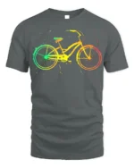 Color Splash Bicycle Art Print T-Shirt - gray t-shirt on white background