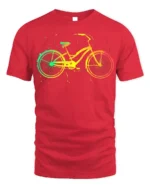 Color Splash Bicycle Art Print T-Shirt - red t-shirt on white background