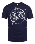 Punk Bicycle T-Shirt Anarchy Bike Graphic for Cyclists - navy t-shirt on white background