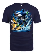 Shark Hockey T-Shirt Vancouver Ice Rink Power Play - navy t-shirt on white background