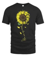 You Are My Sunshine Unicorn Sunflower T-Shirt Gift - black t-shirt on white background