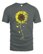 You Are My Sunshine Unicorn Sunflower T-Shirt Gift - gray t-shirt on white background