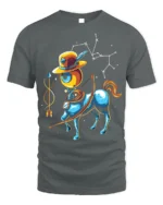 Sagittarius Zodiac T-Shirt Cool Centaur Constellation - gray t-shirt on white background