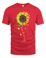 You Are My Sunshine Unicorn Sunflower T-Shirt Gift - red t-shirt on white background