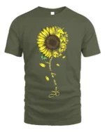 You Are My Sunshine Unicorn Sunflower T-Shirt Gift - military green t-shirt on white background