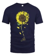 You Are My Sunshine Unicorn Sunflower T-Shirt Gift - navy t-shirt on white background
