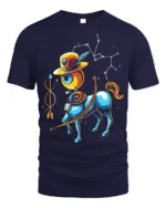 Sagittarius Zodiac T-Shirt Cool Centaur Constellation - navy t-shirt on white background