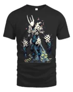 Cyber Skeleton Warrior T-Shirt with Sci-Fi Battle Design - black t-shirt on white background