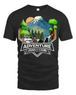 Adventure Family Camp T-Shirt Mountain Camping - black t-shirt on white background