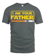 I Am Your Father Funny Sci-Fi T-Shirt for Star Fans - gray t-shirt on white background