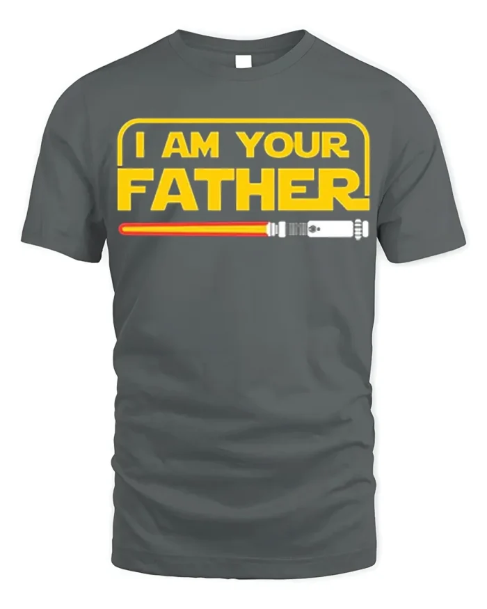 I Am Your Father Funny Sci-Fi T-Shirt for Star Fans - gray t-shirt on white background