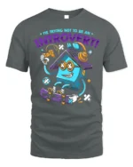 Funny Introvert T-Shirt Quirky Gamer Skater Cartoon - gray t-shirt on white background