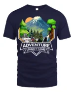 Adventure Family Camp T-Shirt Mountain Camping - navy t-shirt on white background