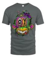 Psychedelic Drip Monkey T-Shirt Urban Street Art - gray t-shirt on white background