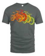 Retro Rainbow Bicycle T-Shirt Colorful Bike Rider - gray t-shirt on white background