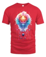 Sacred Mandala Lotus T-Shirt Vibrant Spiritual Art - red t-shirt on white background