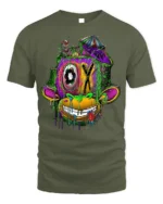 Psychedelic Drip Monkey T-Shirt Urban Street Art - military green t-shirt on white background