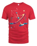 Libra Constellation Cosmic Balance Art T-Shirt Unisex - red t-shirt on white background