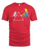 Rainbow Cat Spectrum T-Shirt Funny Prism Kitty - red t-shirt on white background